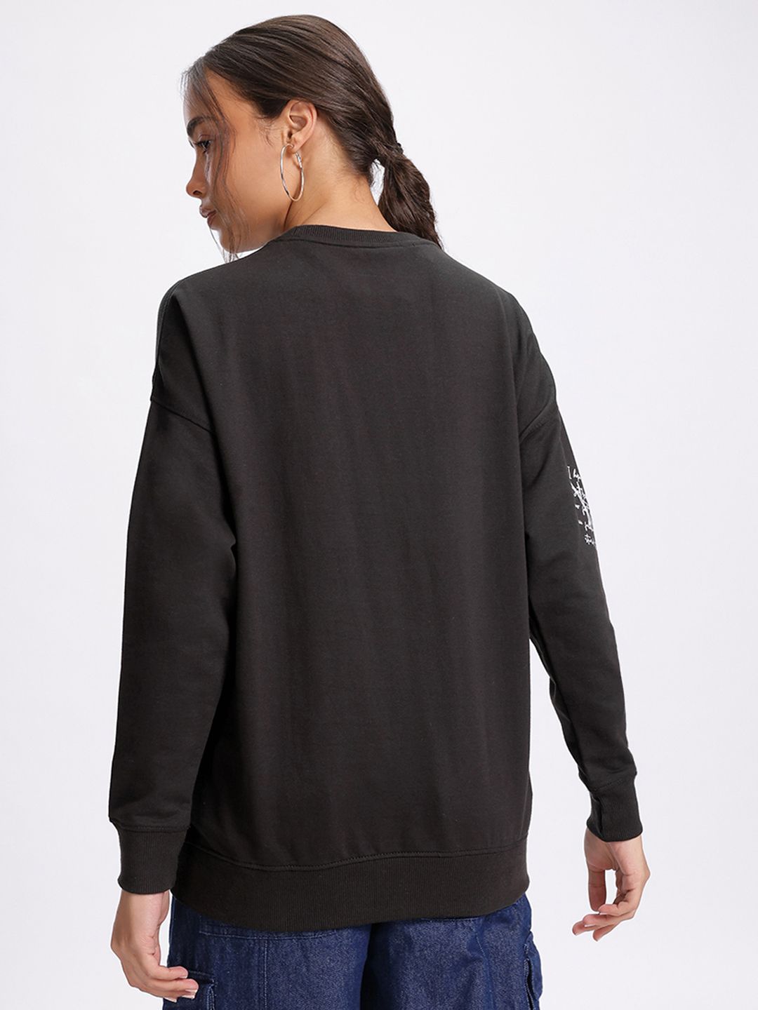 DressBerry Vibe Check Placement Print Sweatshirt
