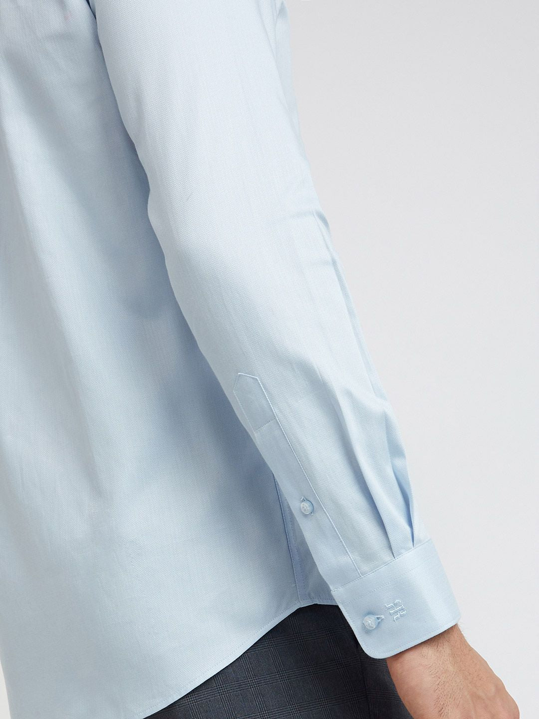 Raymond Self Design Slim Fit Pure Cotton Formal Shirt