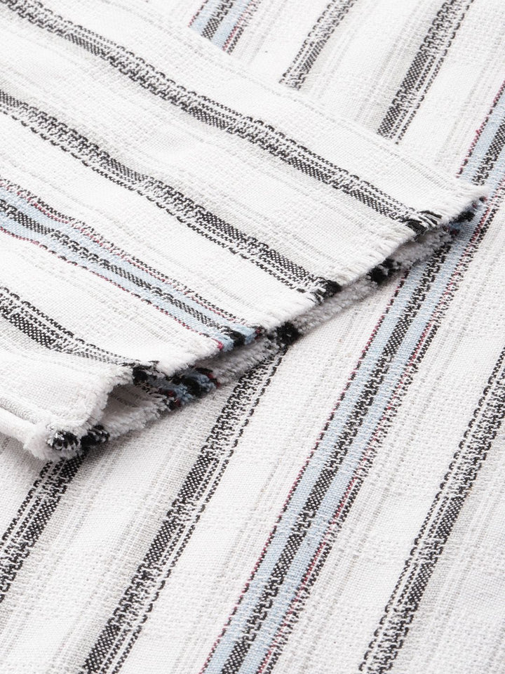 The Indian Garage Co Pure Cotton Striped Hooded Relaxed Fit Sweatshirt