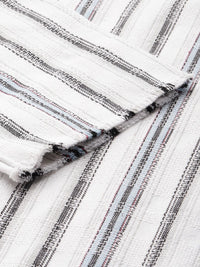 The Indian Garage Co Pure Cotton Striped Hooded Relaxed Fit Sweatshirt