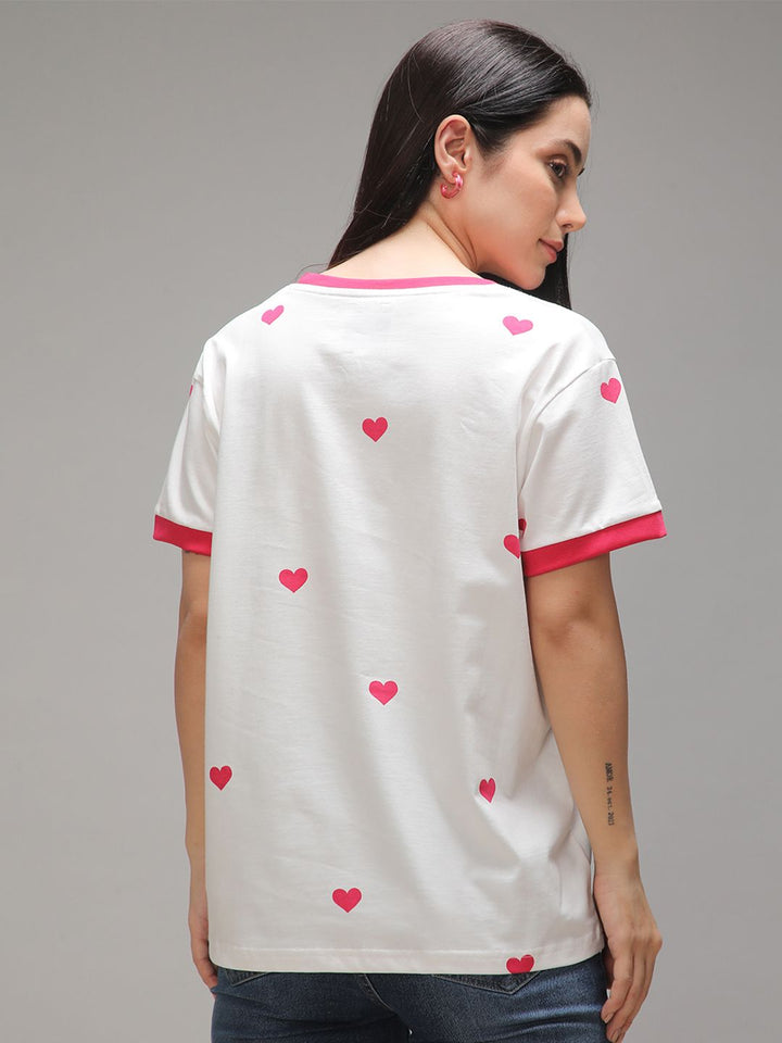 DILLINGER Women Short Sleeve Boxy Regular Printed Tshirt