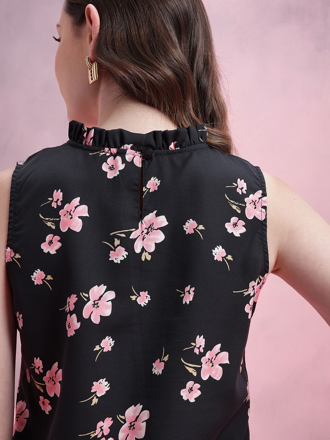 DressBerry Floral Print Ruffled Detail Top