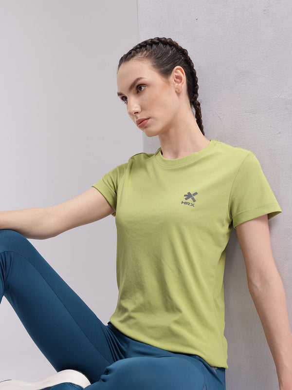 HRX by Hrithik Roshan Solid T-shirt with Brand Logo Detail