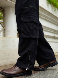 Eszett Men Baggy High-Rise No Fade Cargo Styles Jeans