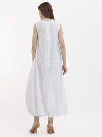 RAREISM Rounf Neck Striped A-Line Maxi Dress