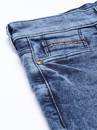 The Indian Garage Co Men Blue Slim Fit Mildly Distressed Light Fade Stretchable Jeans