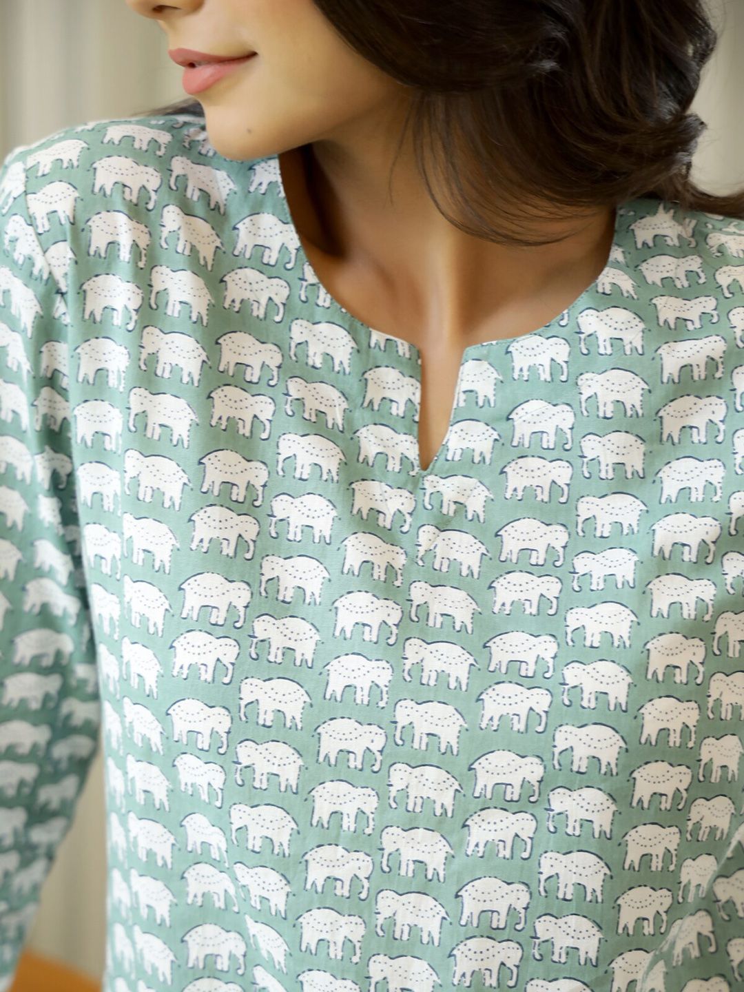 SANSKRUTIHOMES Women Printed Pure Cotton Night suit