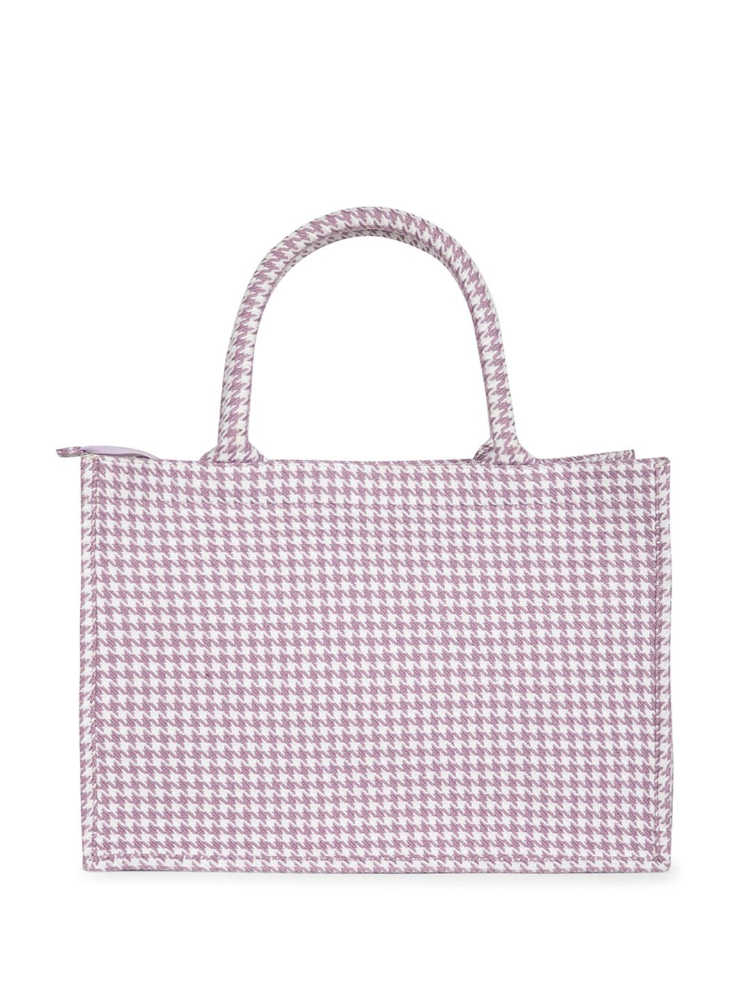 Berrylush Checked Structured Handheld Bag