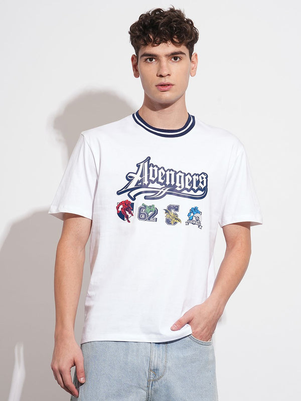 Menjadi Avengers Manusia Bercetak Lengan Khotbah Mudah Fit T-Shirt Kapas Tulen