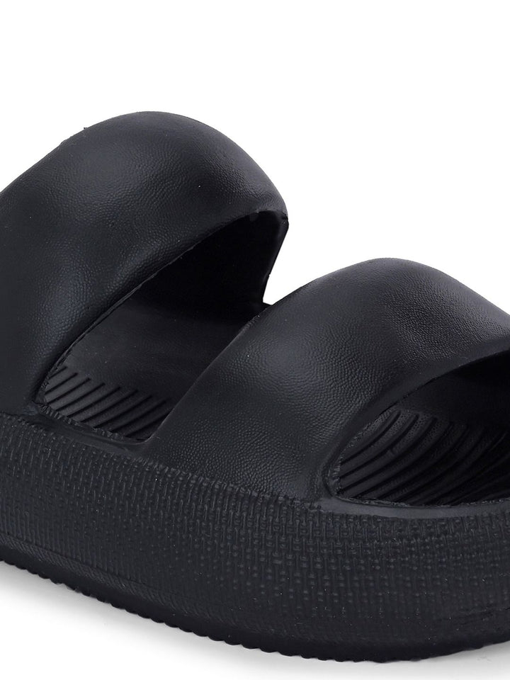 HRX by Hrithik Roshan Men Black Rubber Sliders