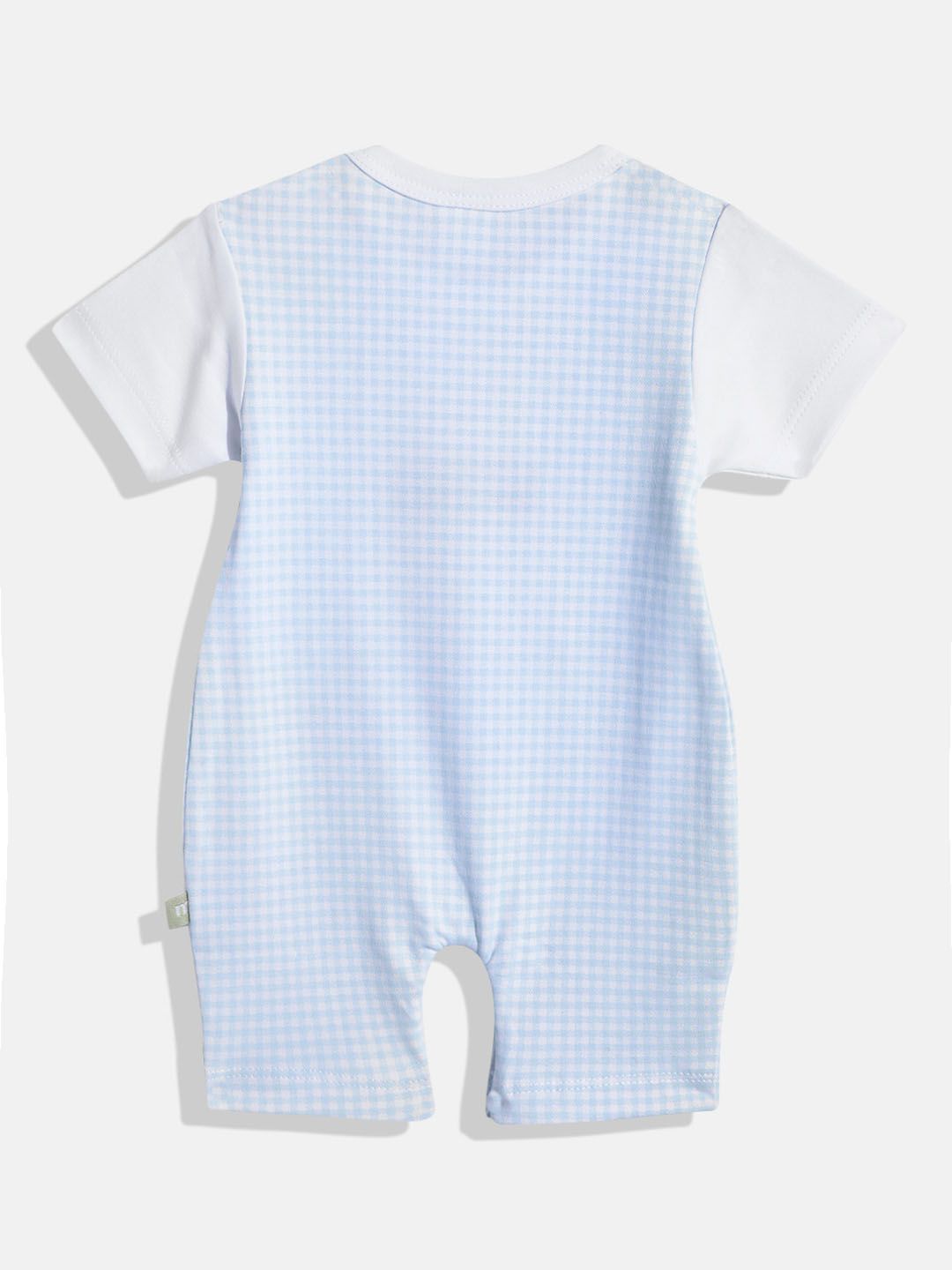 Moms Love Infant Boys Checked Pure Cotton Romper