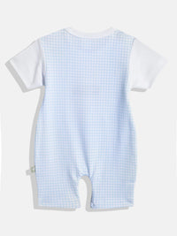 Moms Love Infant Boys Checked Pure Cotton Romper