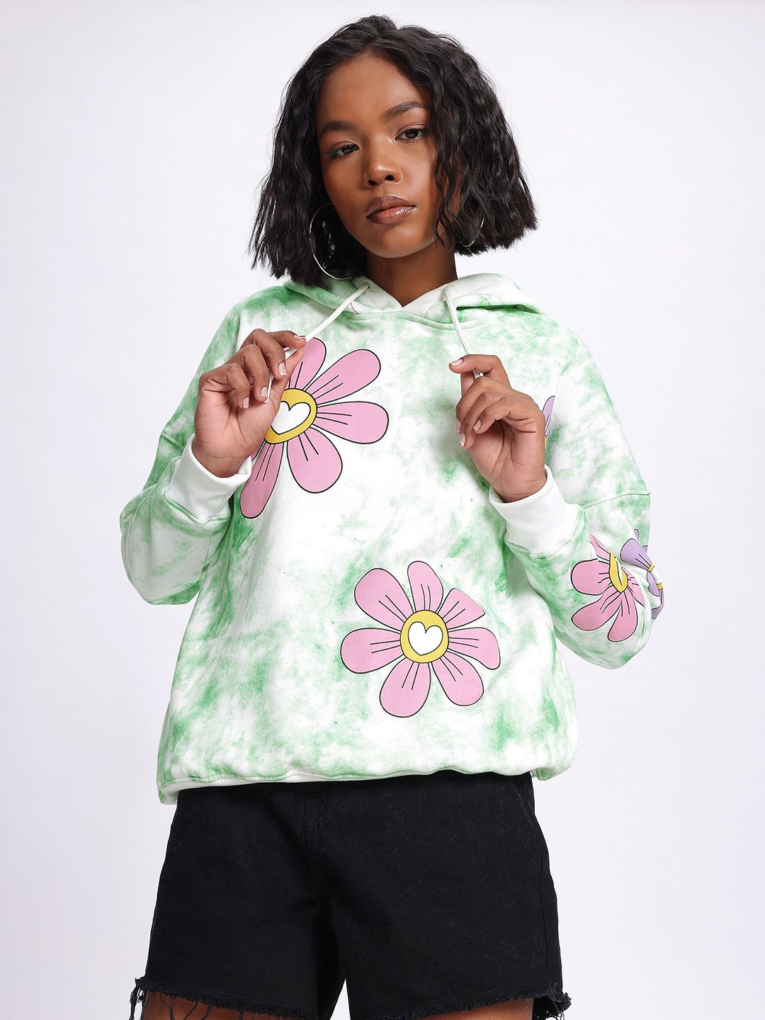 DressBerry Whirlwind Colors Tie-Dye Hooded Sweatshirt