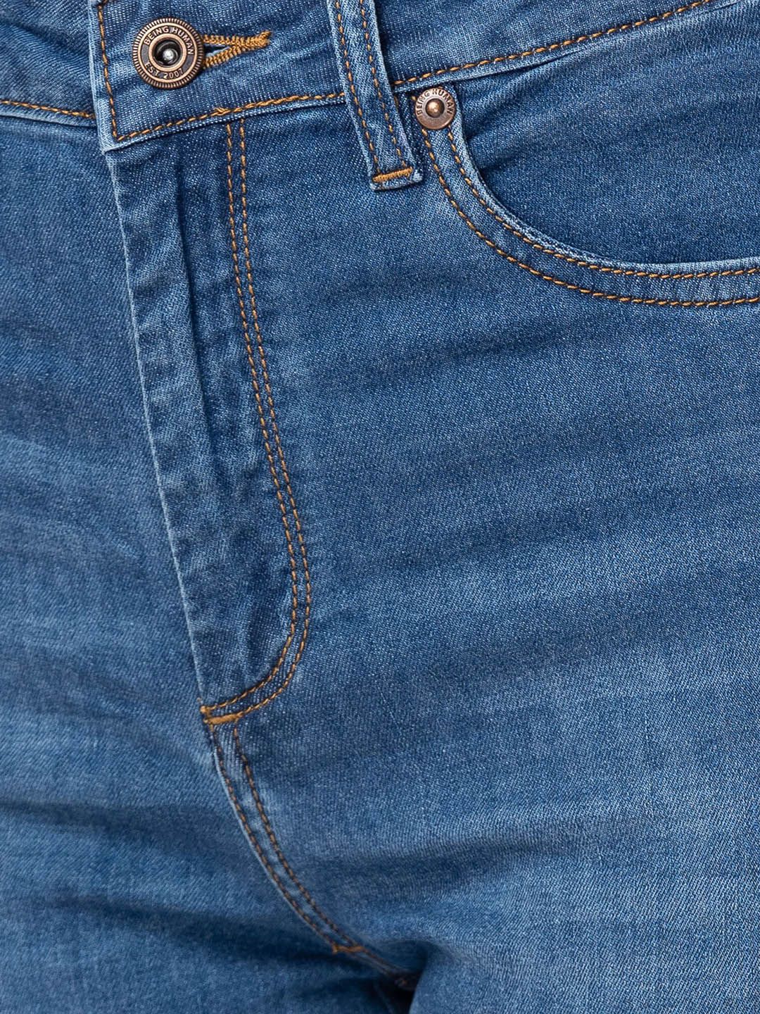 Being Human Women Straight Fit High-Rise Mildly Distressed Heavy Fade Jeans