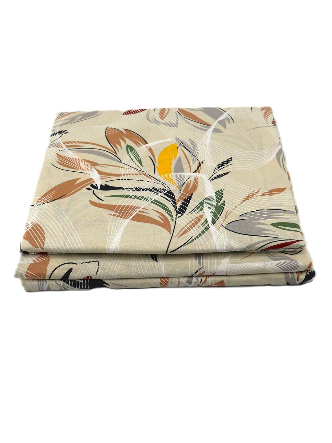 BOMBAY DYEING Floral Fiesta Brown Floral Cotton 140 TC Queen Bedsheet Set 2.54 x 2.28m