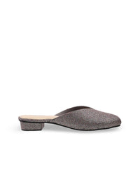 Metro Black Embellished Block Mules