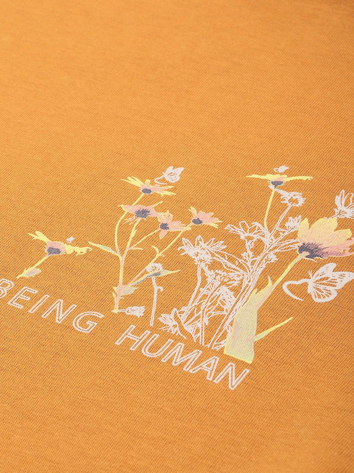 Being Human Graphic Printed Drop-Shoulder Sleeves Pure Cotton Easy Fit T-shirt