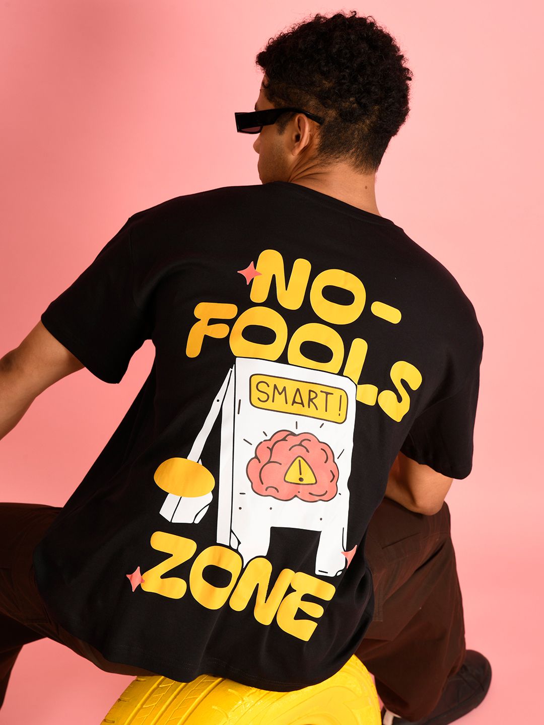 Bene Kleed Men Typography Printed Round Neck Cotton Oversized T-shirt