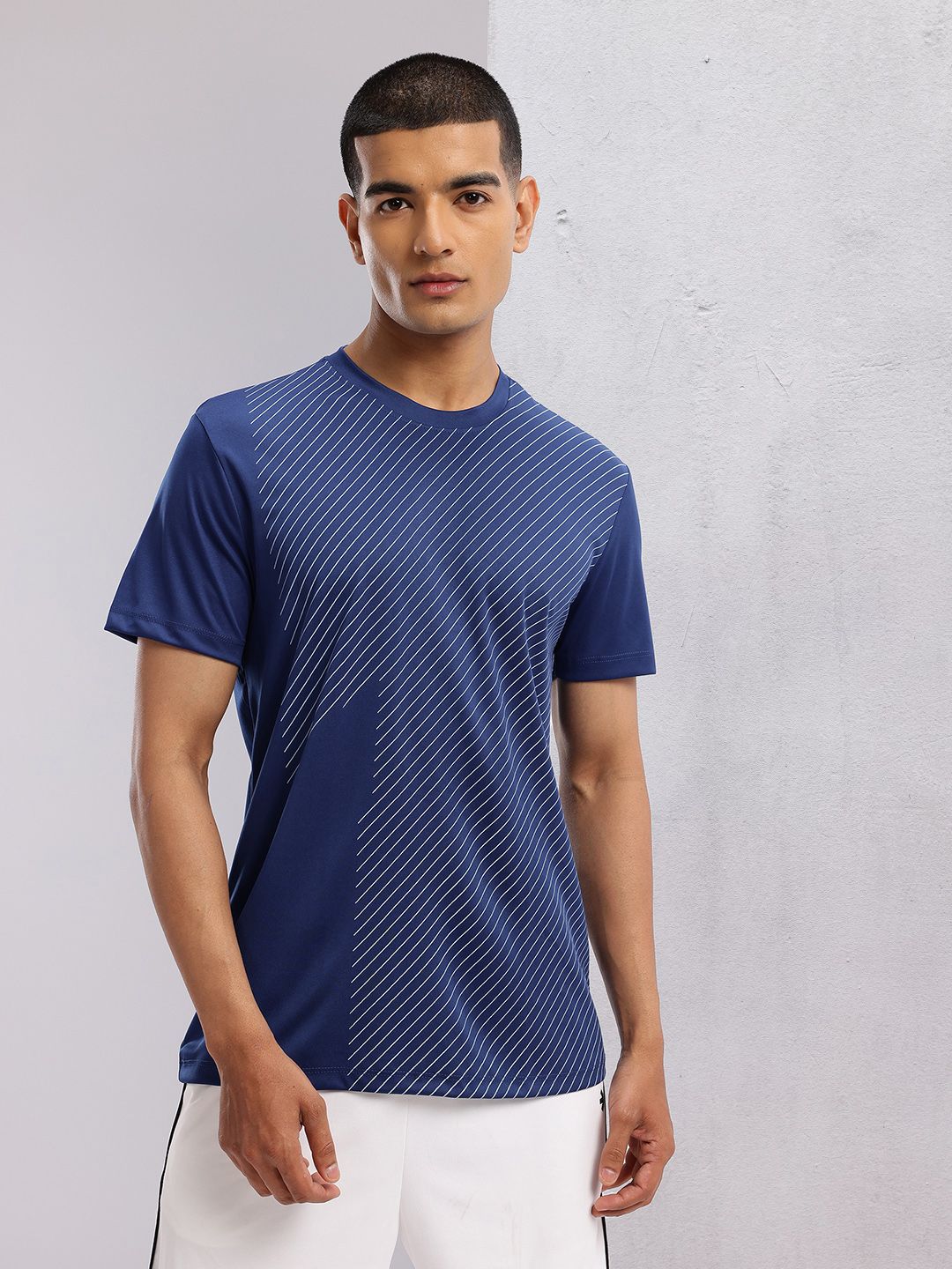 HRX by Hrithik Roshan Striped Rapid-Dry Training T-shirt