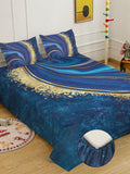 Myntra Elegant Homes Biru Laut 400 TC Cadar Katil King dengan 2 Sarung Bantal