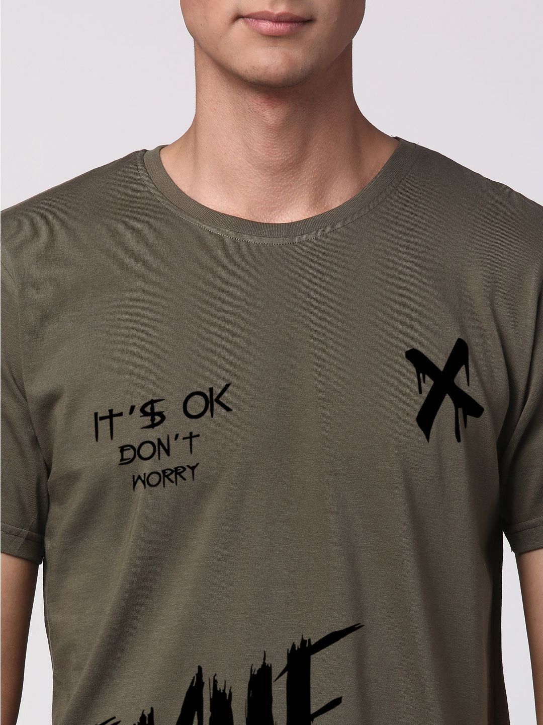 ADRO Lelaki Grafik Bercetak T-shirt Kapas Leher Bulat