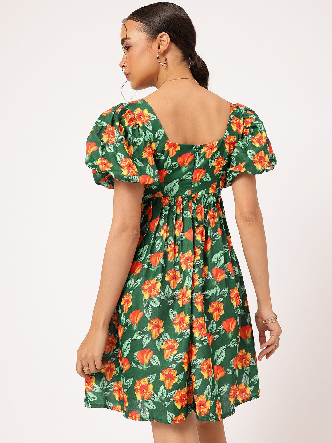 DressBerry Serene Serenity Floral Print Mini Empire Dress