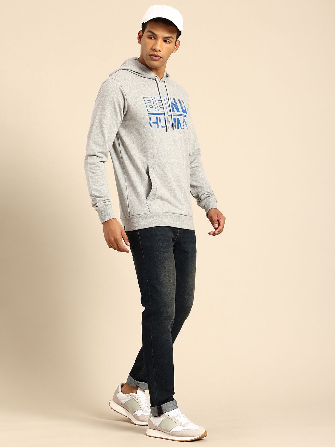 Being Human Brand Logo Printed Hooded Sweatshirt