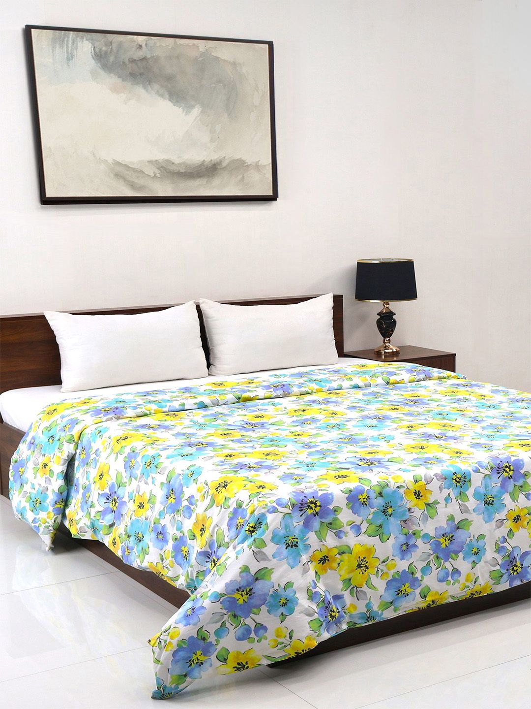 Bombay Dyeing Allure 144 TC 100% Cotton California Blue Double King Duvet Cover