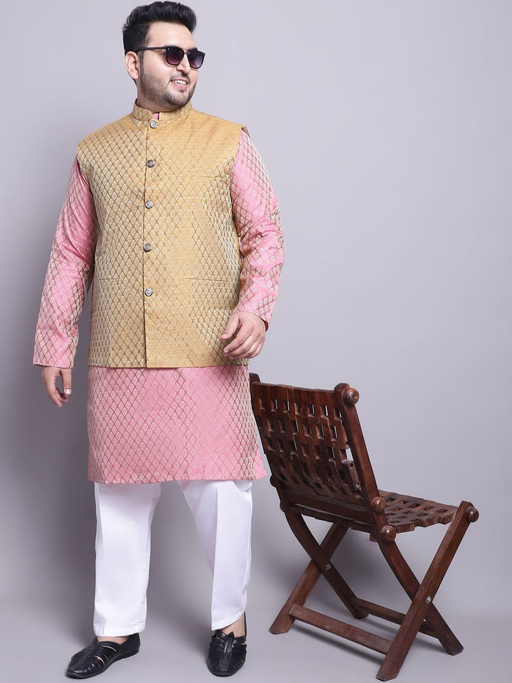 SOJANYA PLUS Regular Silk Kurta with Pyjamas & Nehrujacket