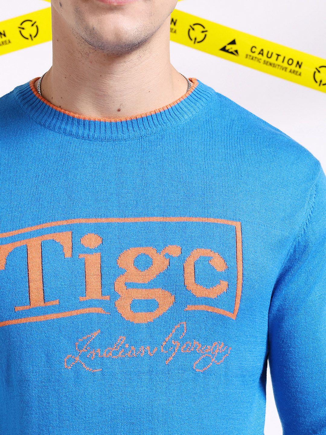 The Indian Garage Co Typography Printed Pullover Acrylic Sweater