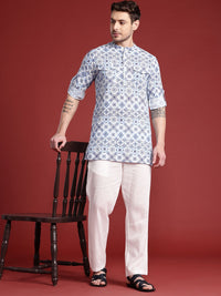 Anouk Band Collar Ethnic Motifs Printed Kurta