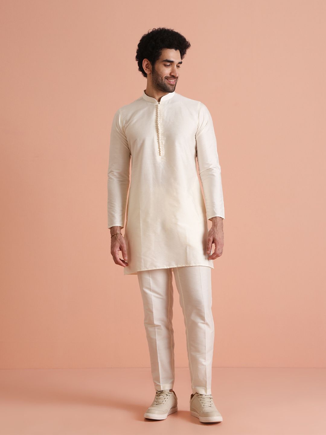 KISAH Mandarin Collar Regular Kurta With Trousers