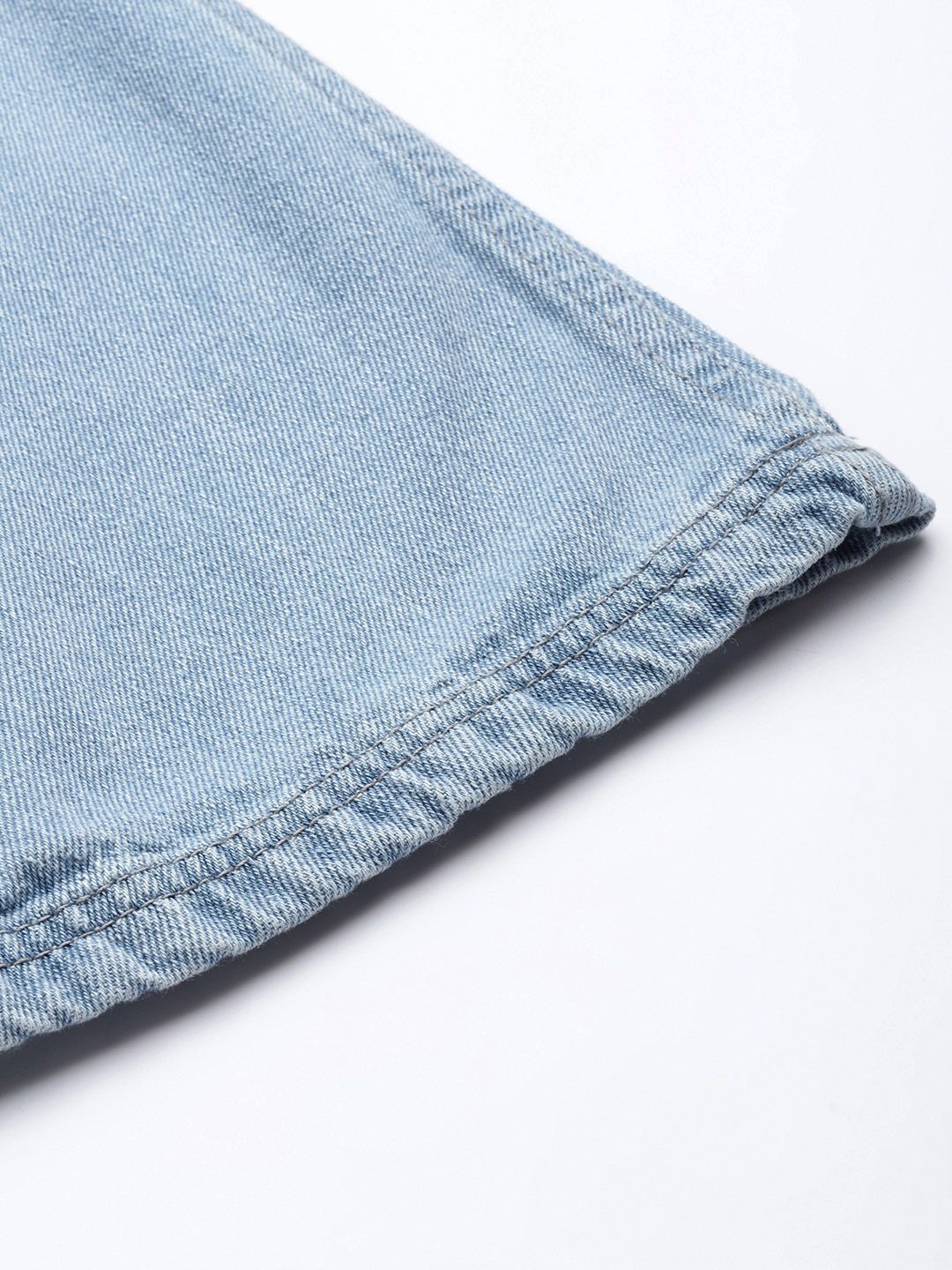 DressBerry Women Blue Pure Cotton Straight Fit High-Rise Mildly Distressed Jeans
