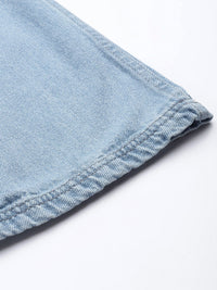 DressBerry Women Blue Pure Cotton Straight Fit High-Rise Mildly Distressed Jeans