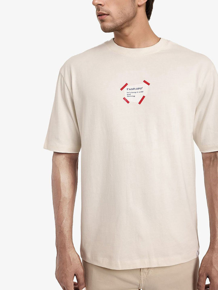 RARE RABBIT Men Graphic Printed Graphic Print Others Round Neck Cotton Oversized T-Shirt
