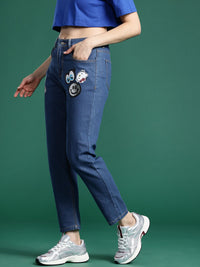 DressBerry Women Boyfriend Fit Embellished Jeans