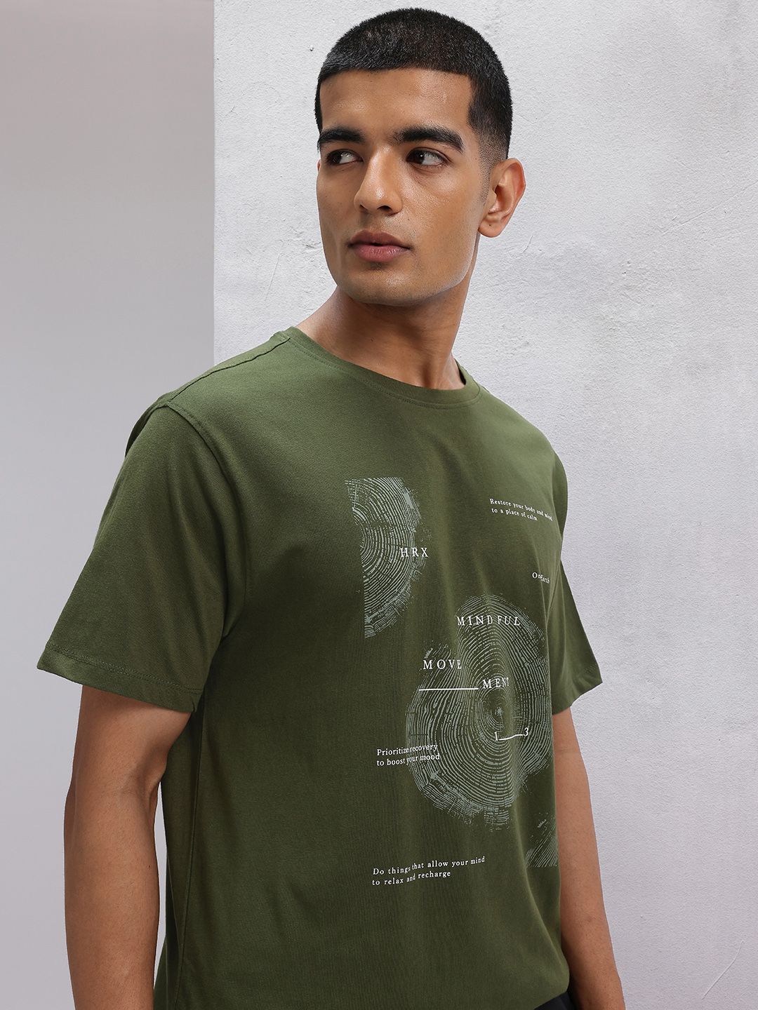 HRX by Hrithik Roshan Printed Pure Cotton Yoga T-shirt