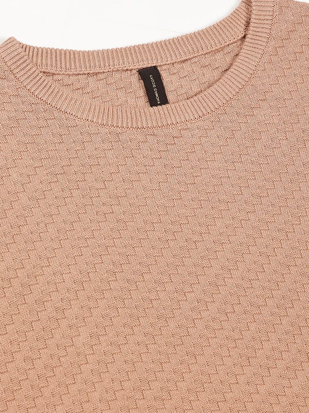 Thomas Scott Men Knit Textured Round Neck T-shirt