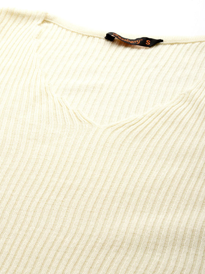DressBerry Women Ribbed Acrylic Pullover