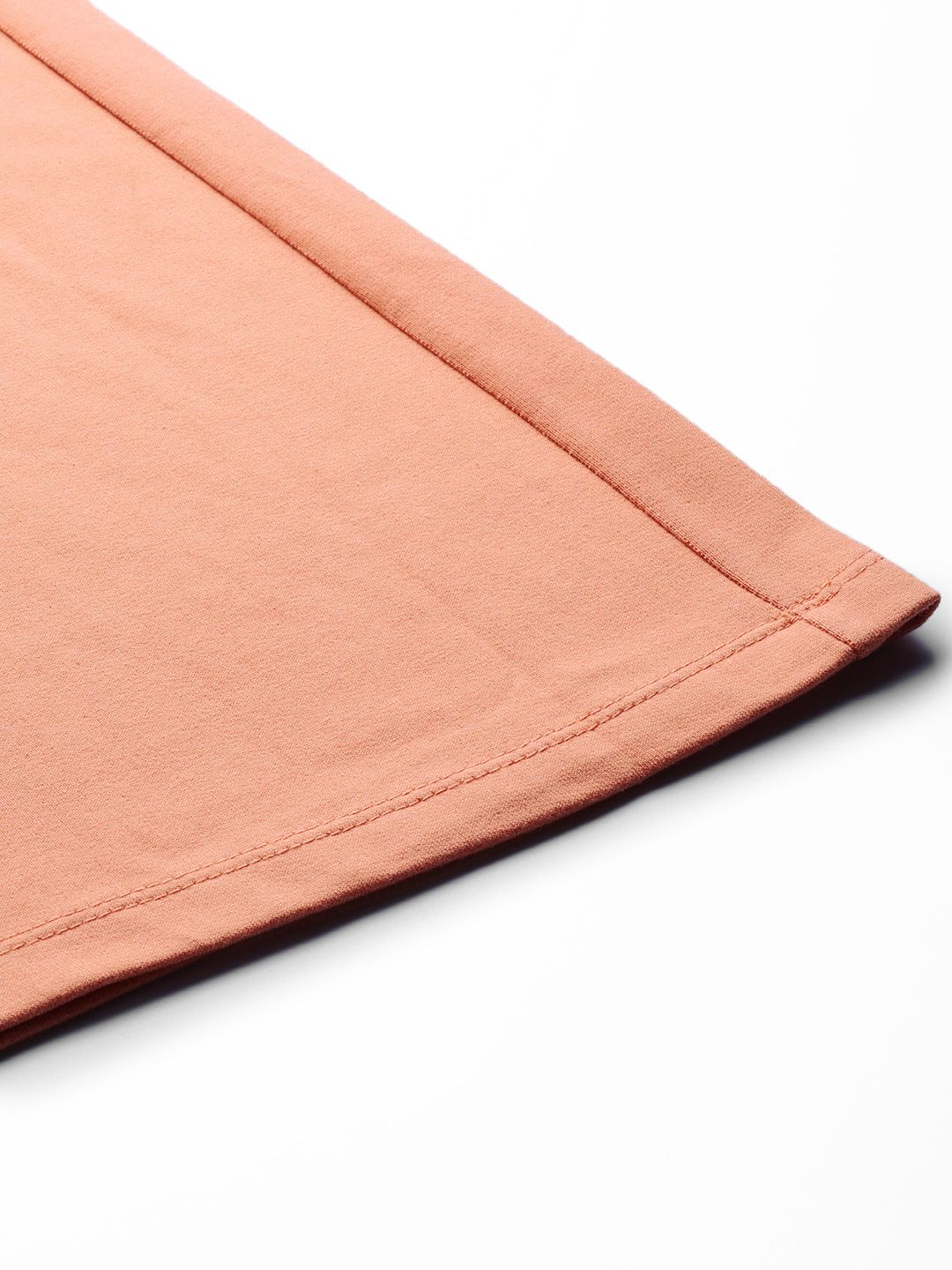 SASSAFRAS Women Peach-Coloured Solid Wide Leg Track Pants