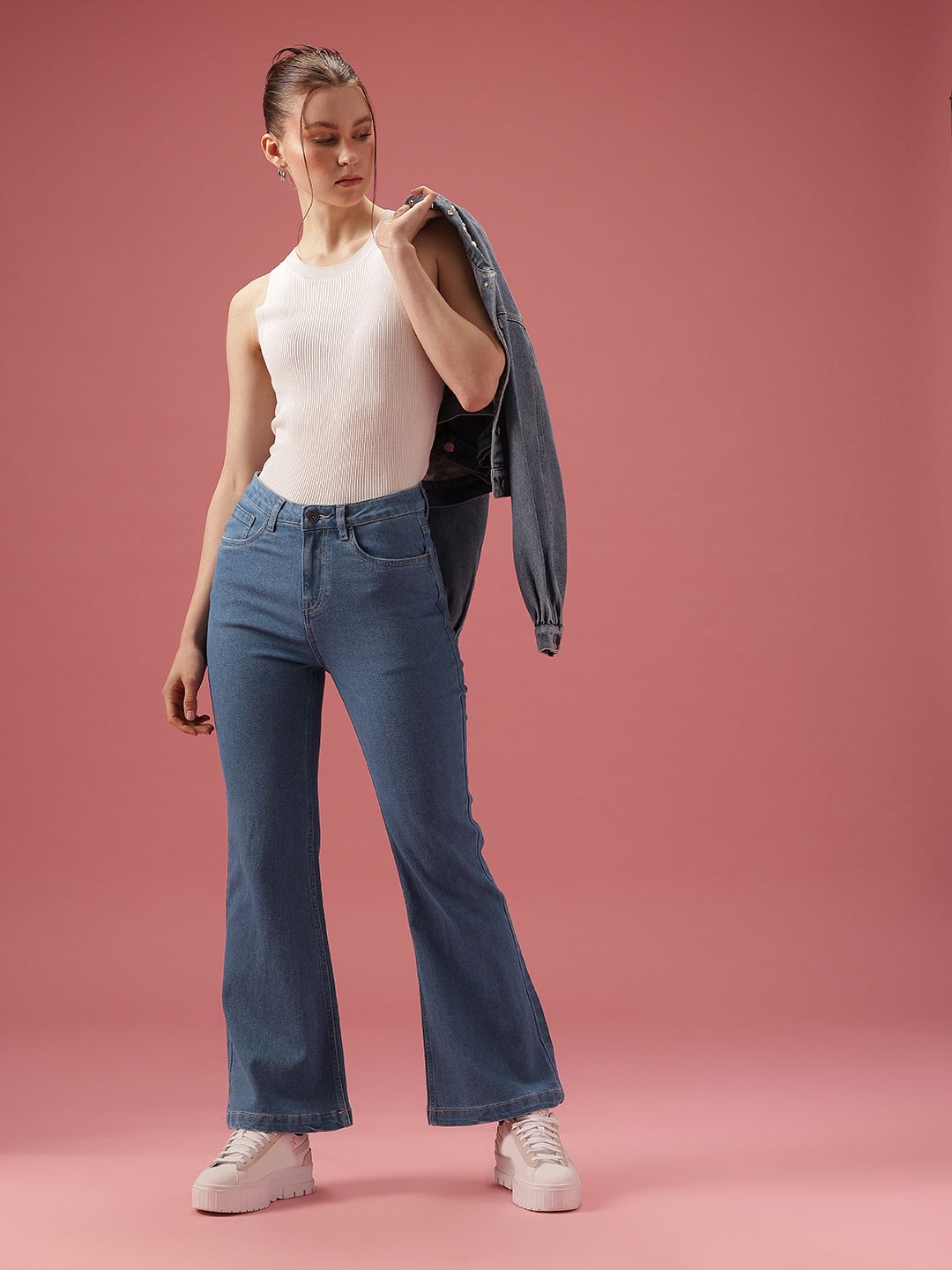 DressBerry Women Bootcut High-Rise Stretchable Jeans