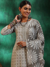 Libas Ethnic Motifs Printed Sequinned Pure Cotton A Line Kurta with Trousers & Dupatta