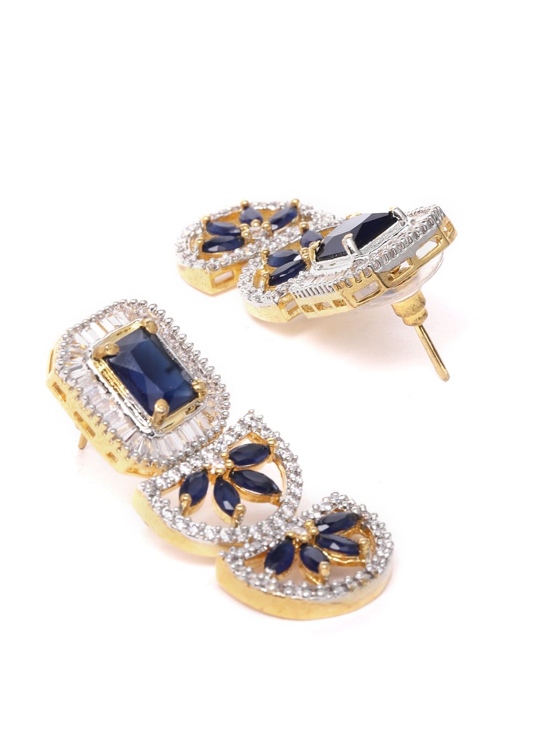 Priyaasi Navy Gold-Plated AD-Studded Handcrafted Jewellery Set