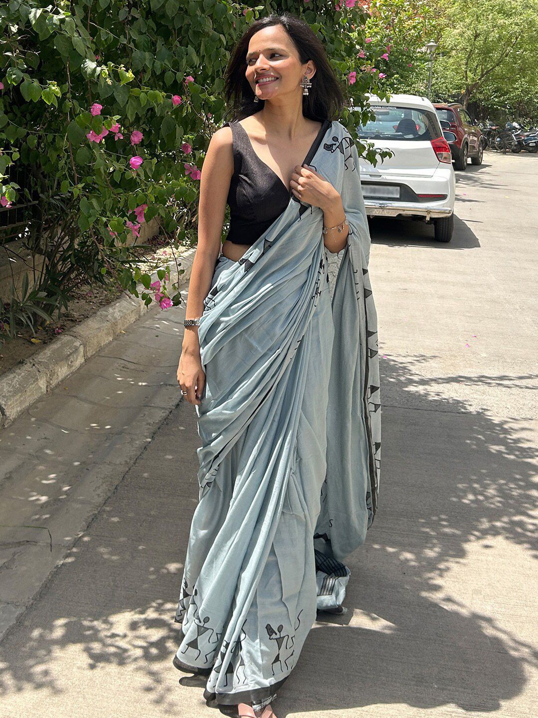 KALINI Warli Poly Cotton Bagh Saree