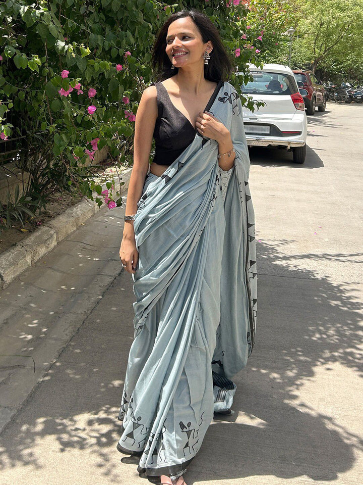 KALINI Warli Poly Cotton Bagh Saree