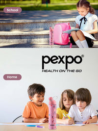 Pexpo Pink and Purple Printed Stainless Steel Double Wall Vacuum Water Bottle 470ml
