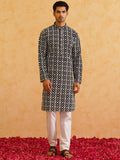 SOJANYA Ethnic Motifs Embroidered Regular Thread Work Pure Cotton Kurta with Churidar
