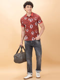 Being Human Men Printed Polo Collar Ethnic Applique T-shirt