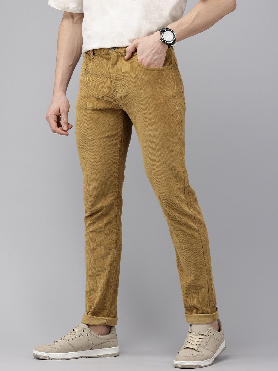 SPYKAR Men Corduroy Chinos Trousers