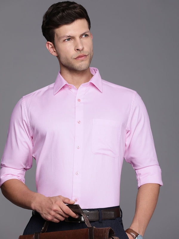 Raymond Pure Cotton Self Design Slim Fit Textured Formal Shirt